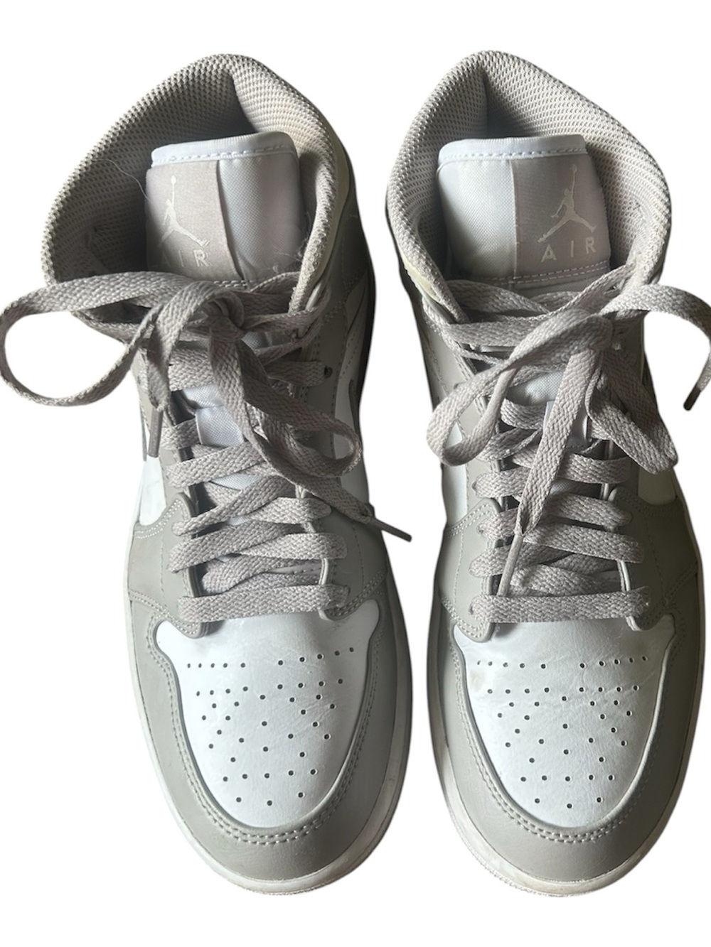 Women’s Nike Air Jordan High-Top Sneakers in Light Gray and White